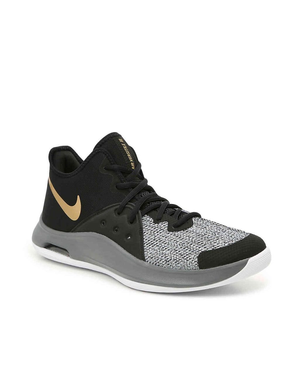 Nike Synthetic Air Versatile Iii Basketball Shoe in Grey/Gold/Black (Black)  for Men | Lyst