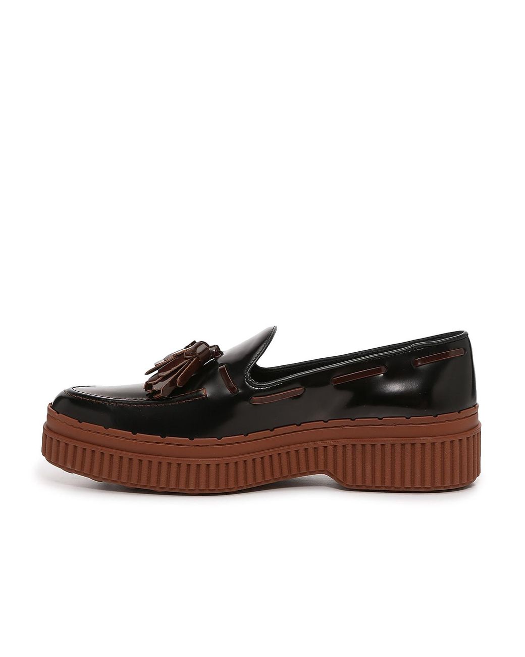 Tod's Leather Gomma Pes 39a Nappine Platform Loafer in Black Leather  (Black) | Lyst
