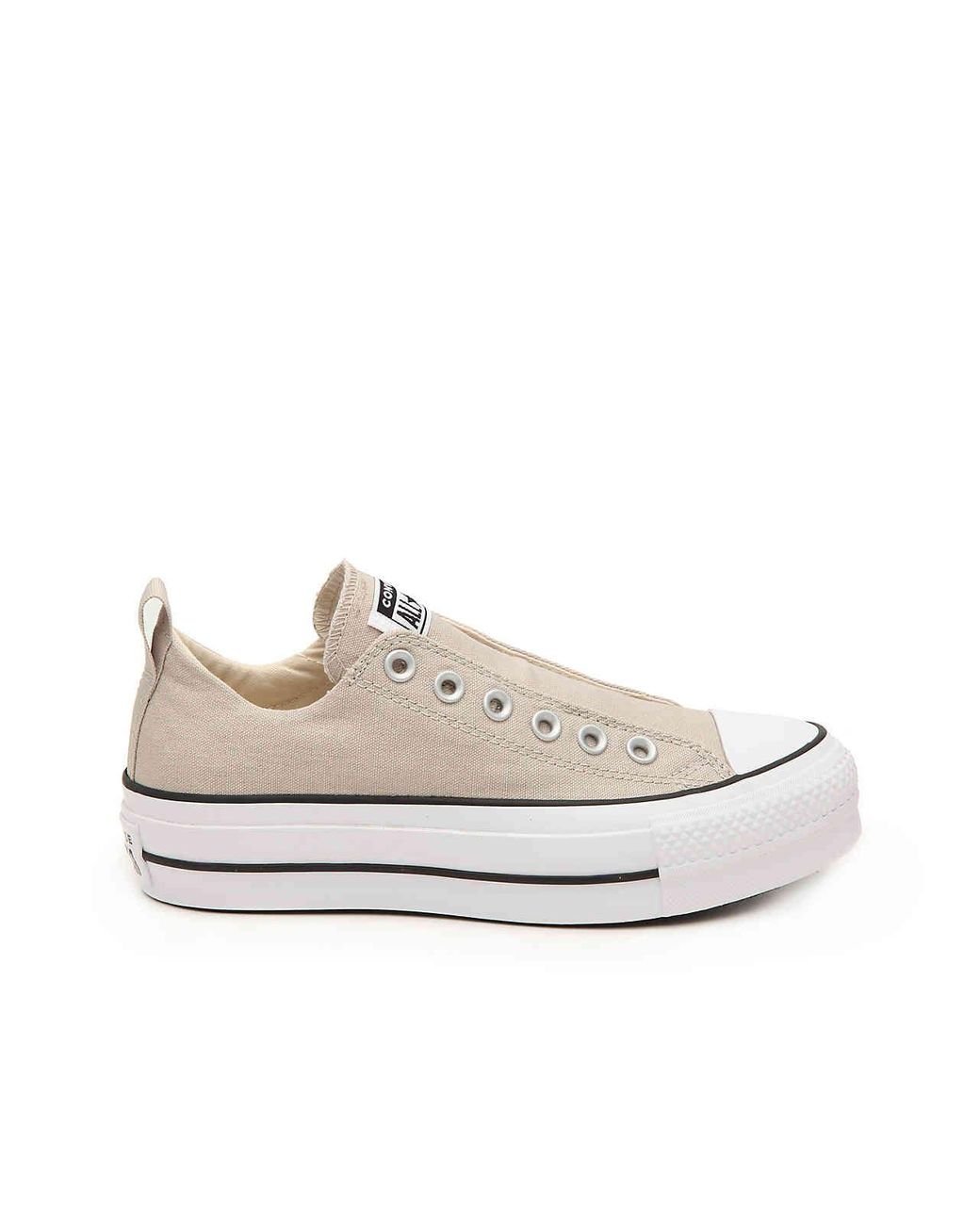 Converse Chuck Taylor All Star Fashion Lift Platform Slip-on Sneaker in  Natural | Lyst