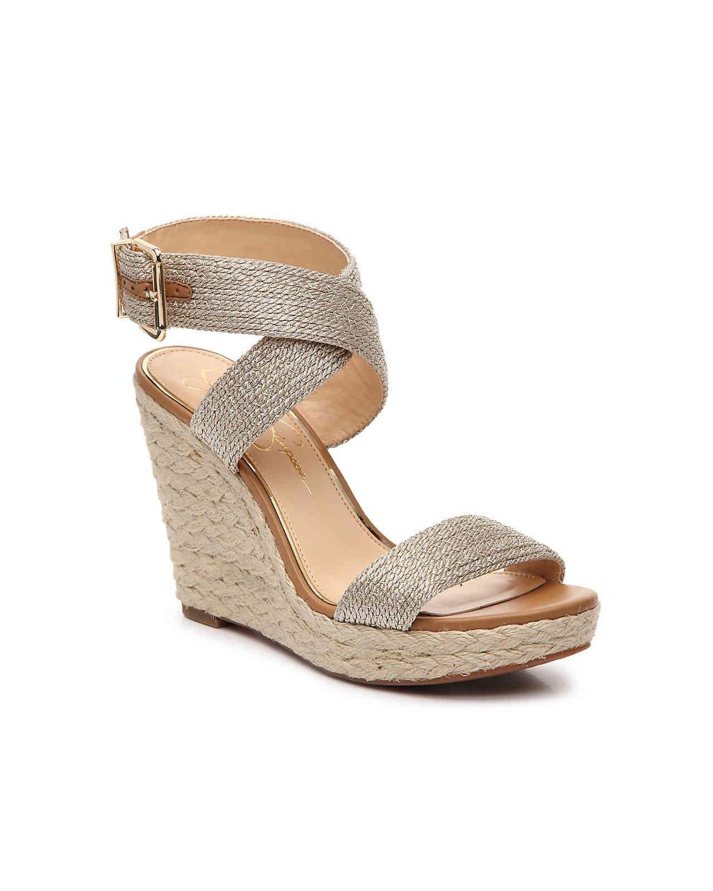 Jessica Simpson Jaulinna Espadrille Wedge Heel in Metallic | Lyst