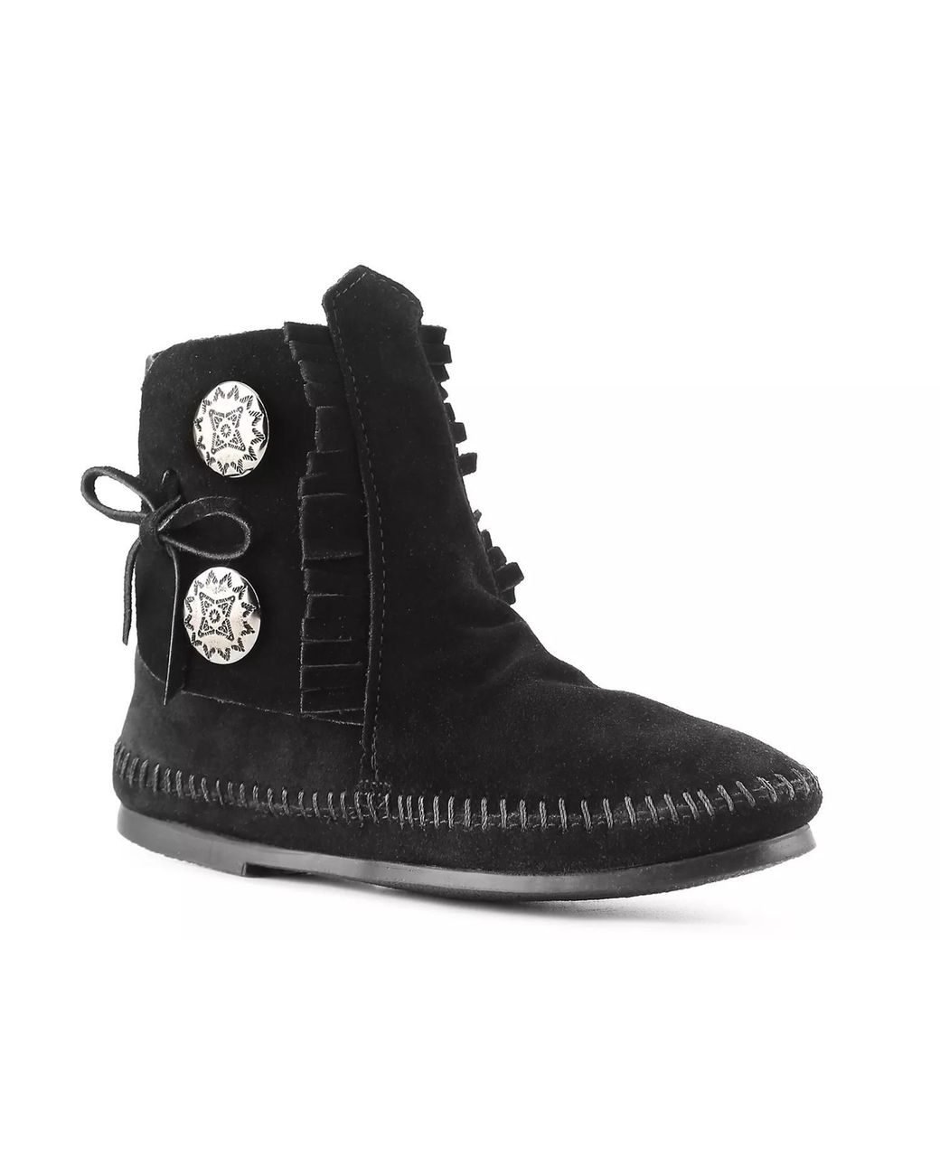 Minnetonka Black Two Button Western Bootie