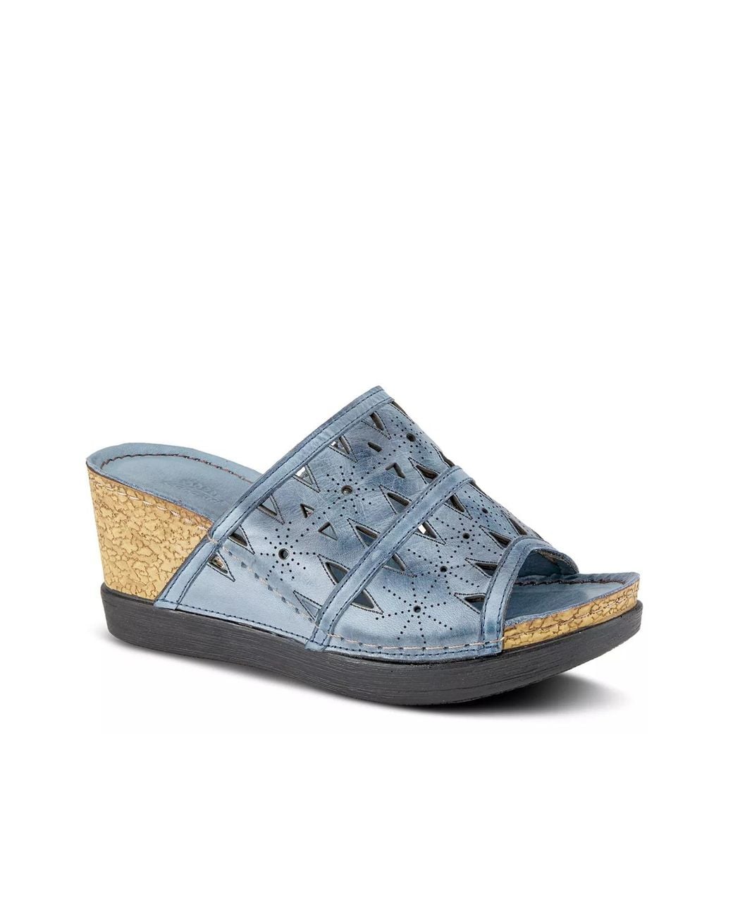 Spring Step Blue Shoes Spring Step Fusa Wedge Sandal in Blue | Lyst