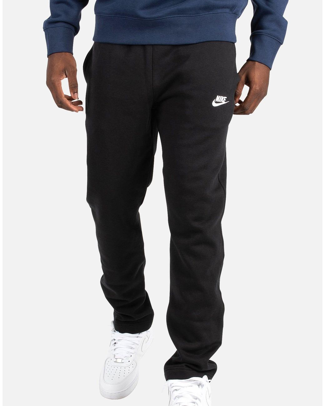 Nike Nsw Club Fleece Open Hem Sweatpants in Black for Men - Lyst