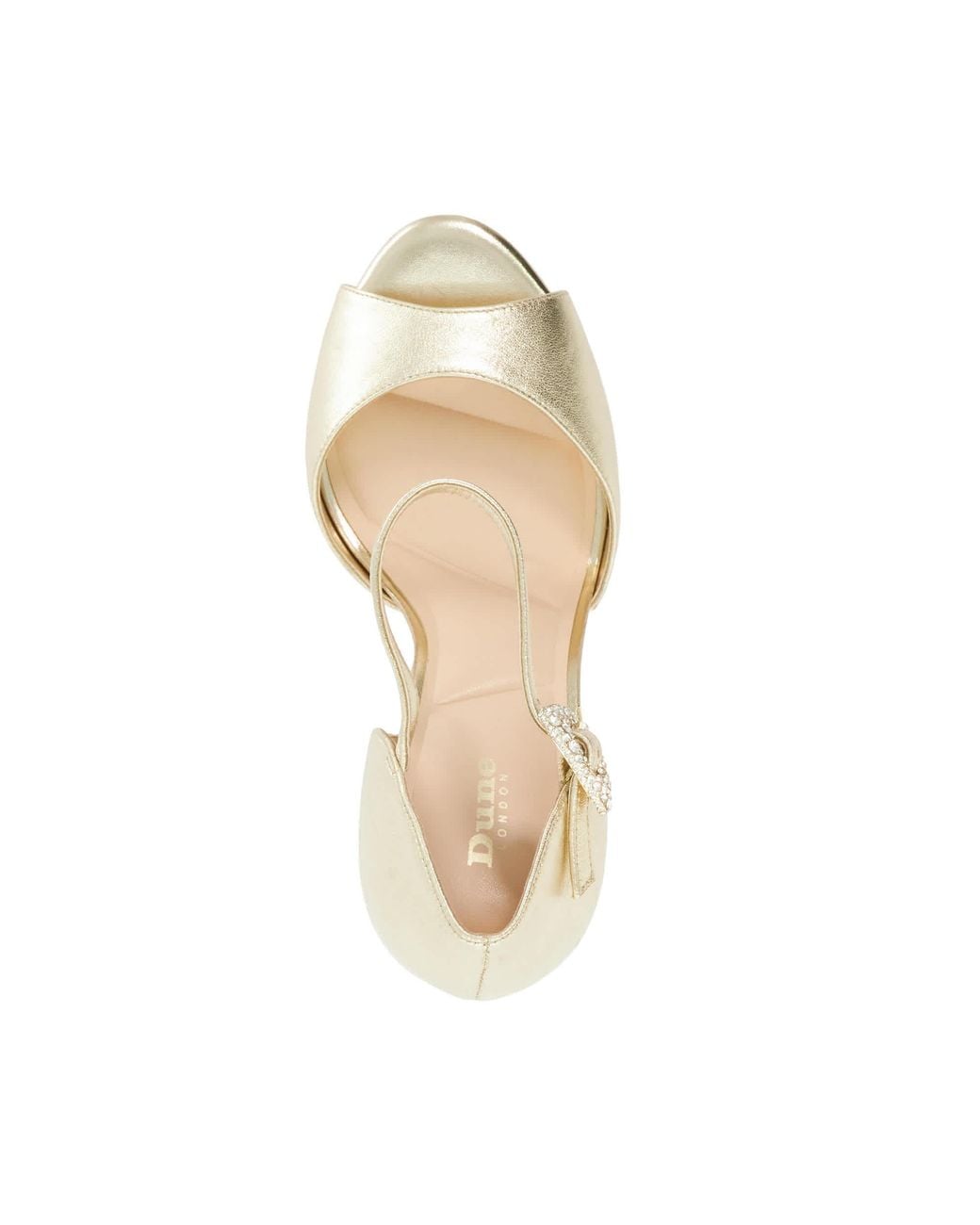 Dune Metallic Myans Block-Heel Platform Sandals