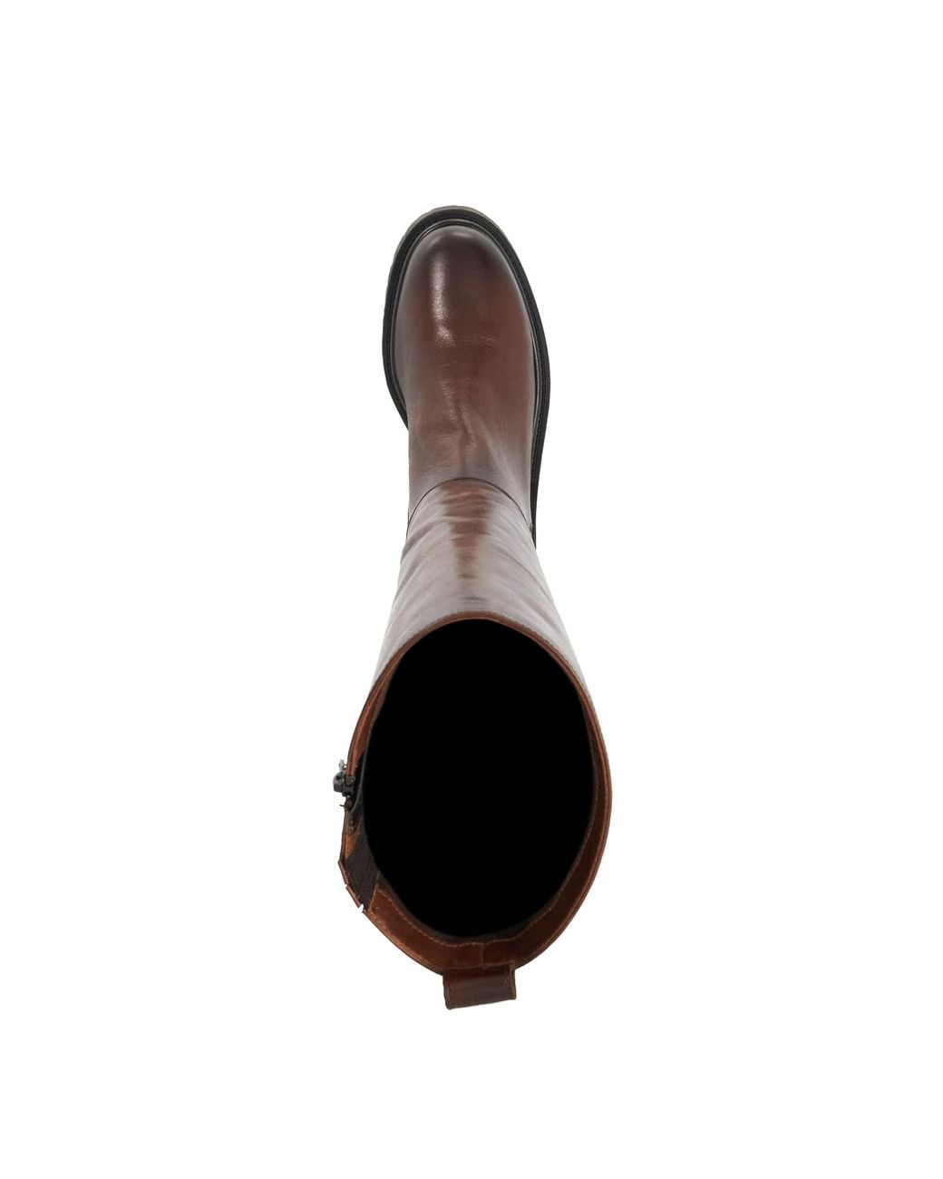 Dune Brown Tilings Chunky Leather Knee-High Boots