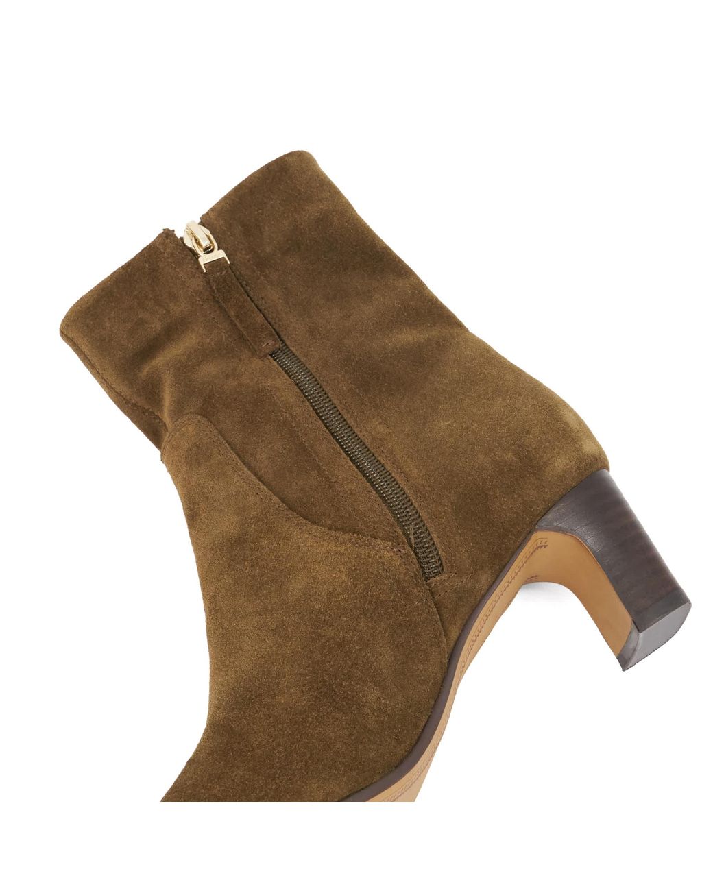 Dune Brown Ori Block-Heel Ankle Boots