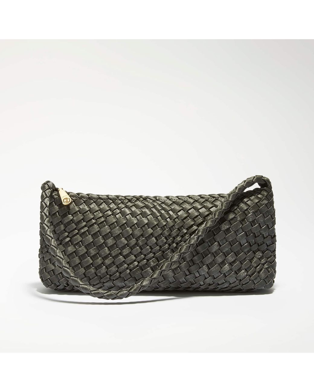 Dune Gray Deliberating Woven East-West Shoulder Bag