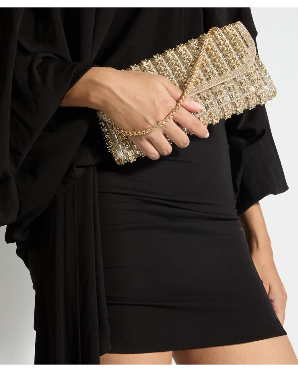 Dune Metallic Elabourate Embellished Envelope Shoulder Bag
