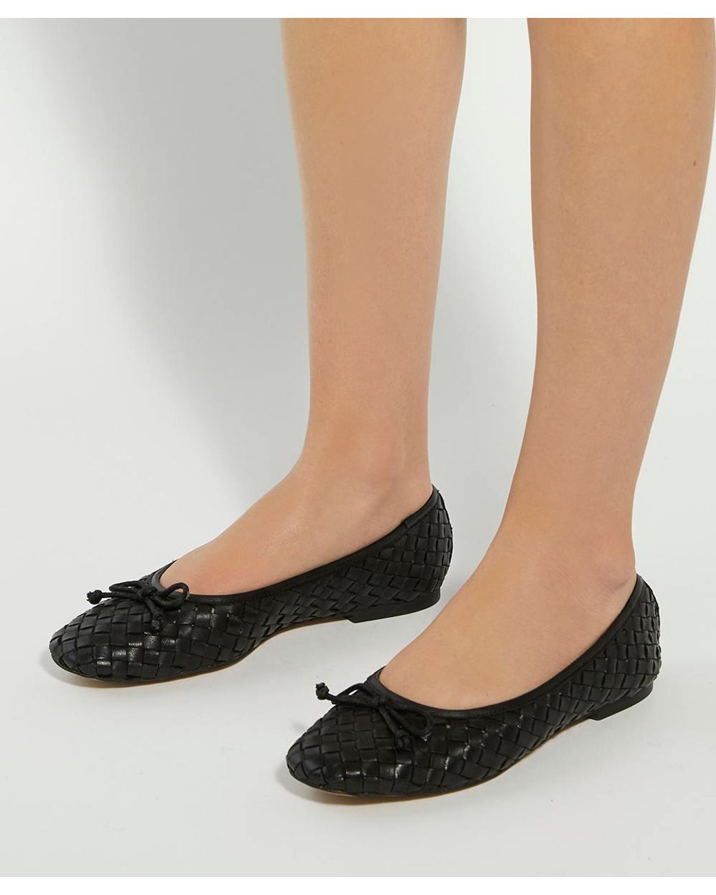 Dune Black Wf Heat Woven Ballet Flats