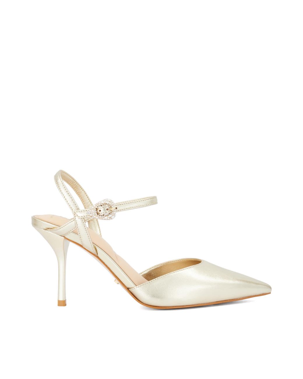 Dune White Compelling Y-Strap Court Shoes