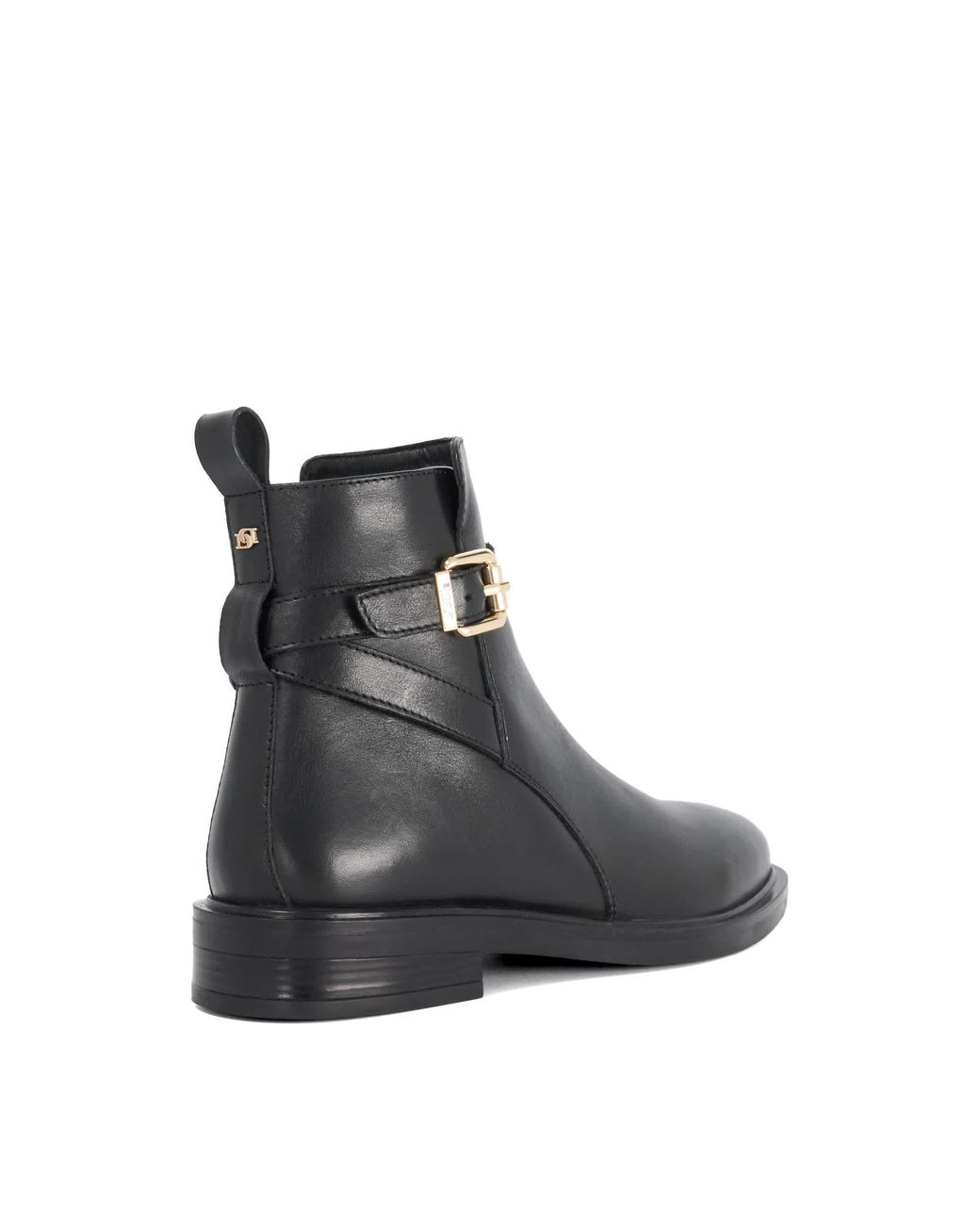 Dune Black Palmy Buckle-Detail Ankle Boots