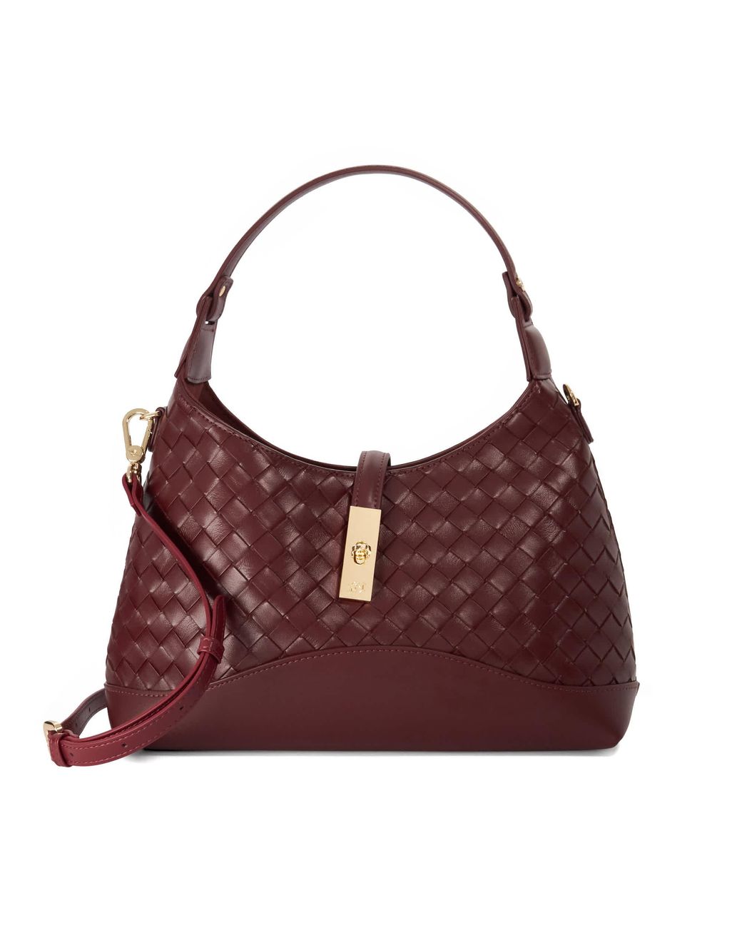 Dune Purple Dorset Woven Turn Lock Shoulder Bag