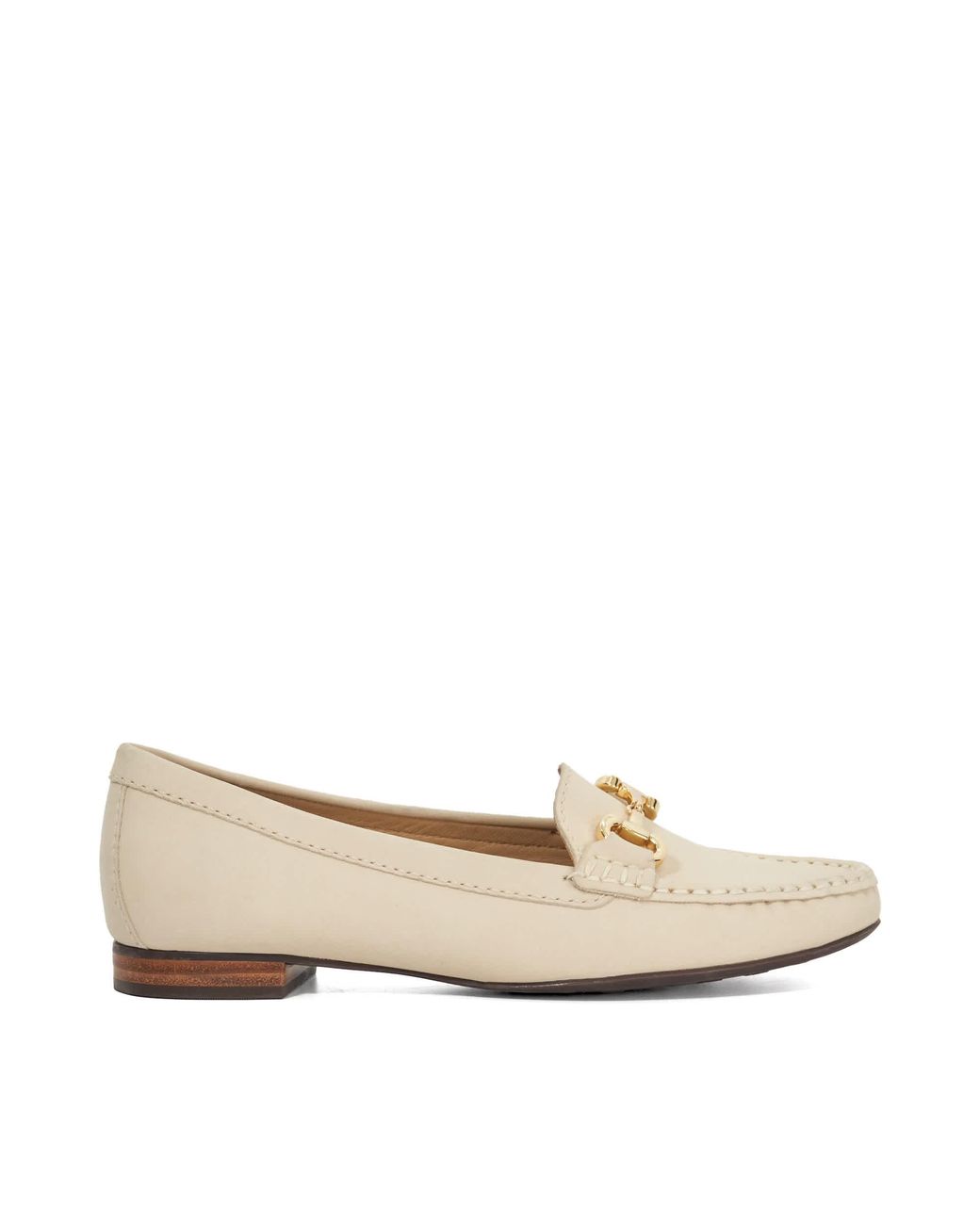 Dune Natural Glenniee Suede Snaffle Trim Loafers