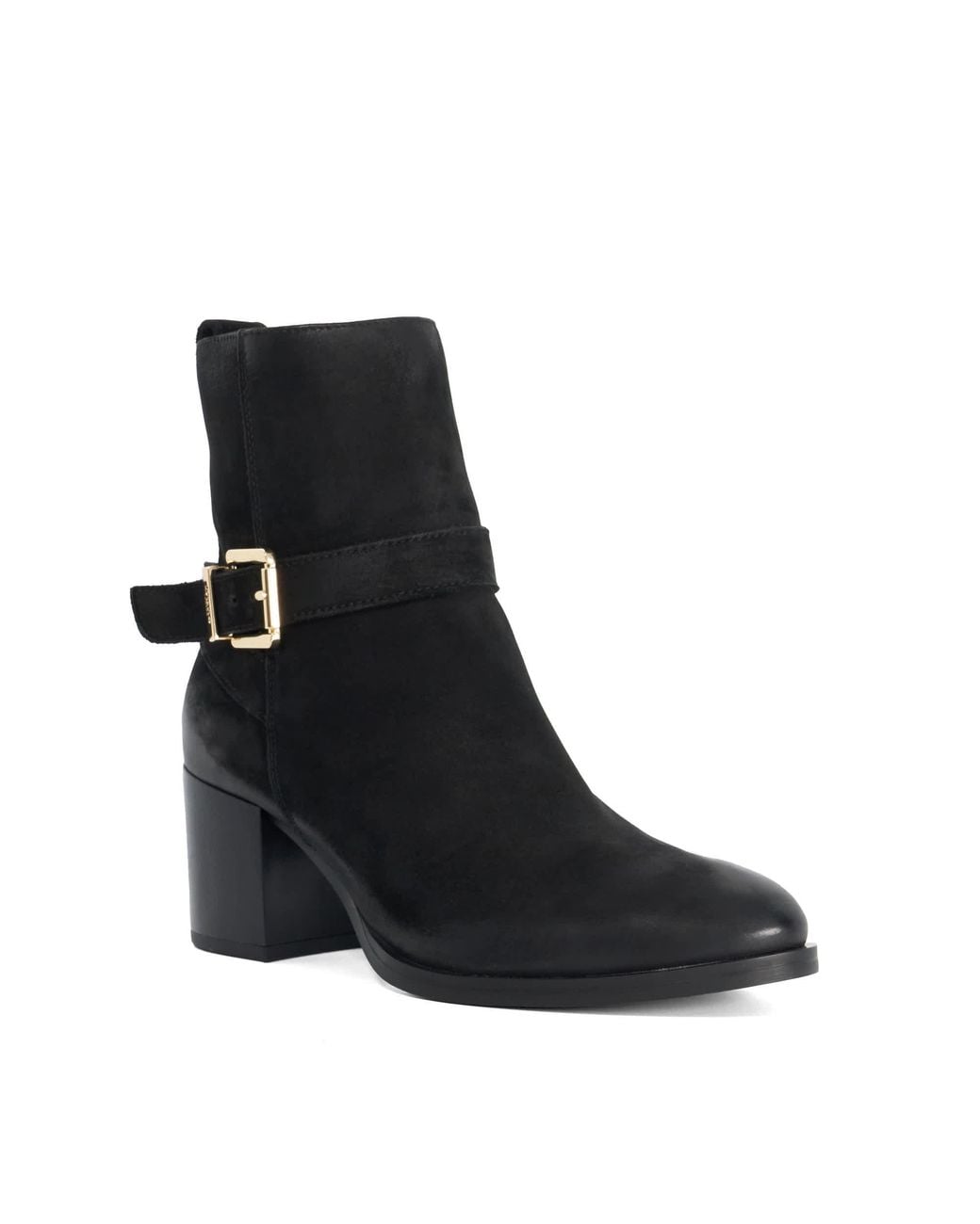 Dune Black Pommel Heeled Ankle Boots