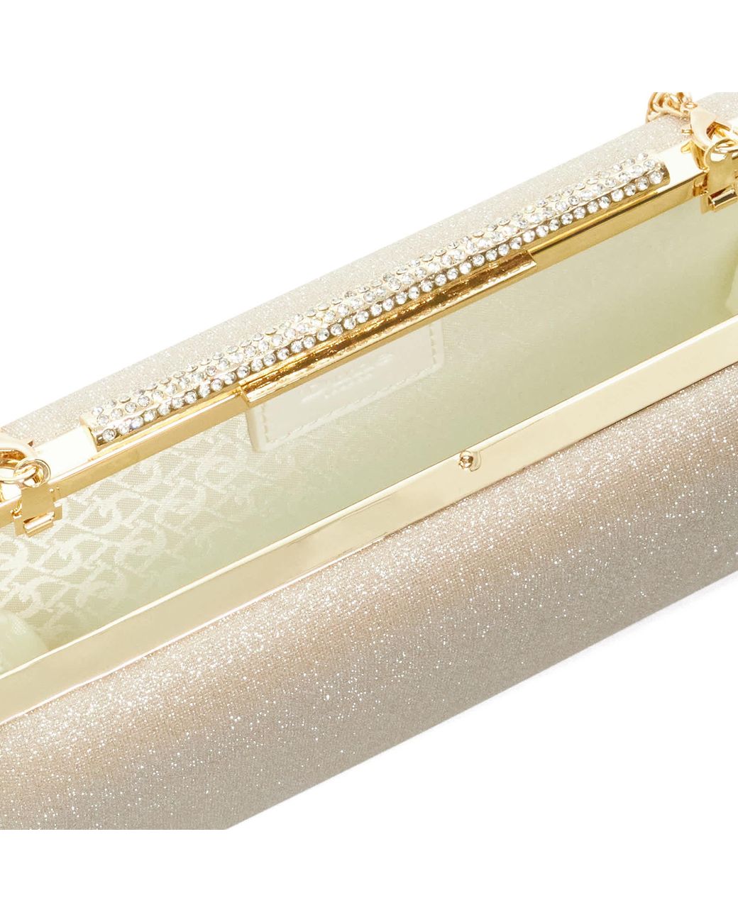 Dune Natural Body Structured Chain Strap Clutch Bag