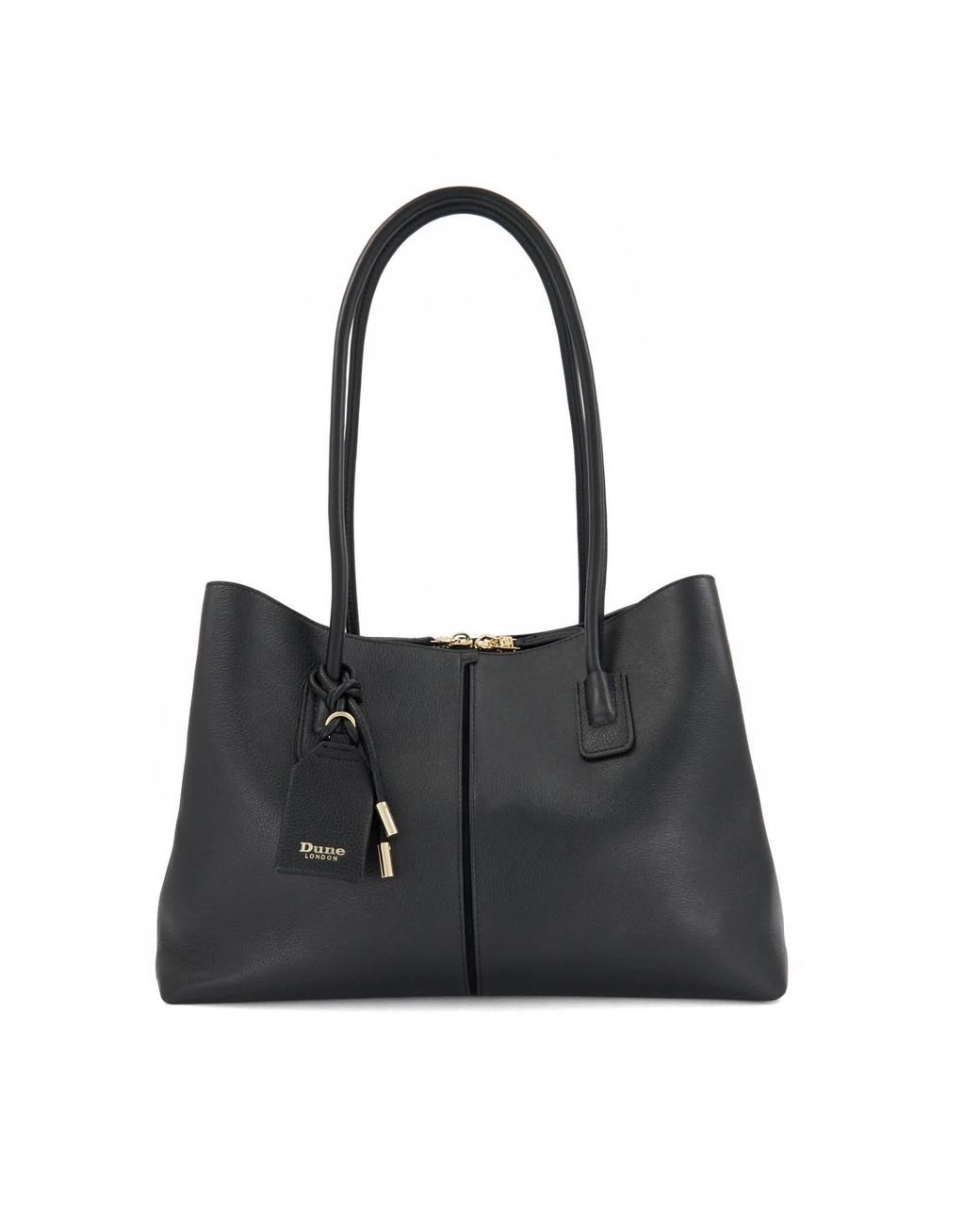 Dune Black Deserving L Tag-Detail Shoulder Bag