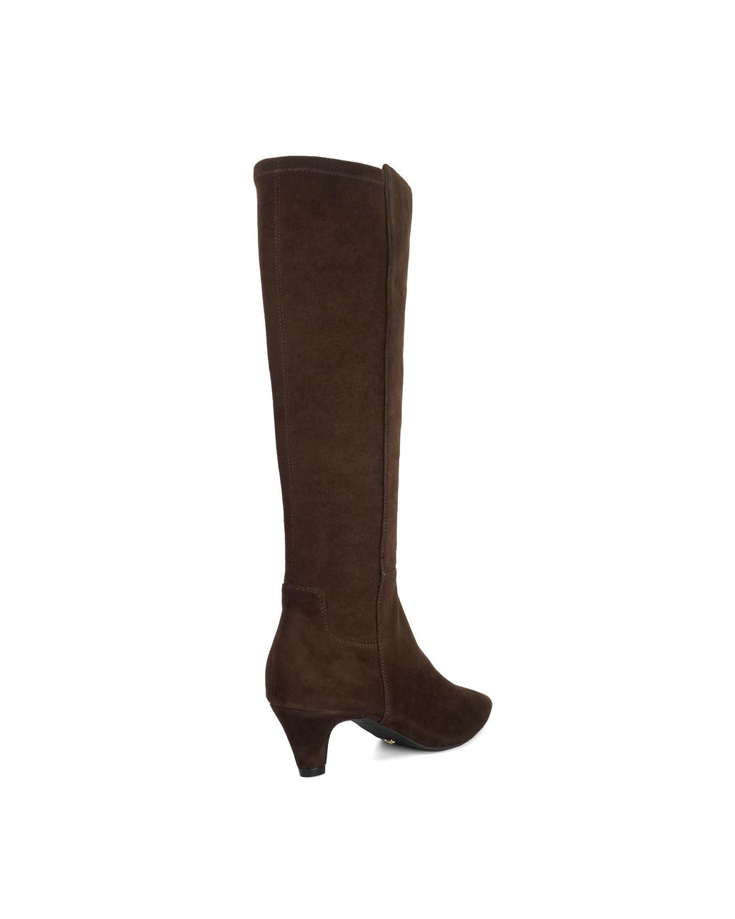 Dune Brown Sera Low Suede Knee-High Boots