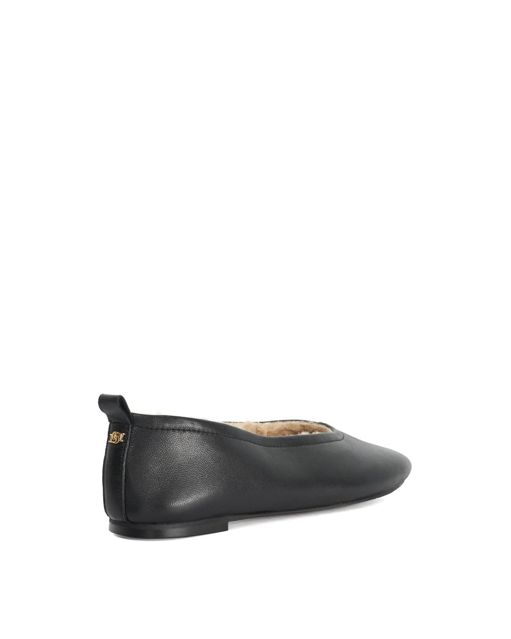 Dune Blue Harliee Faux Shearling-Lined Ballet Flats