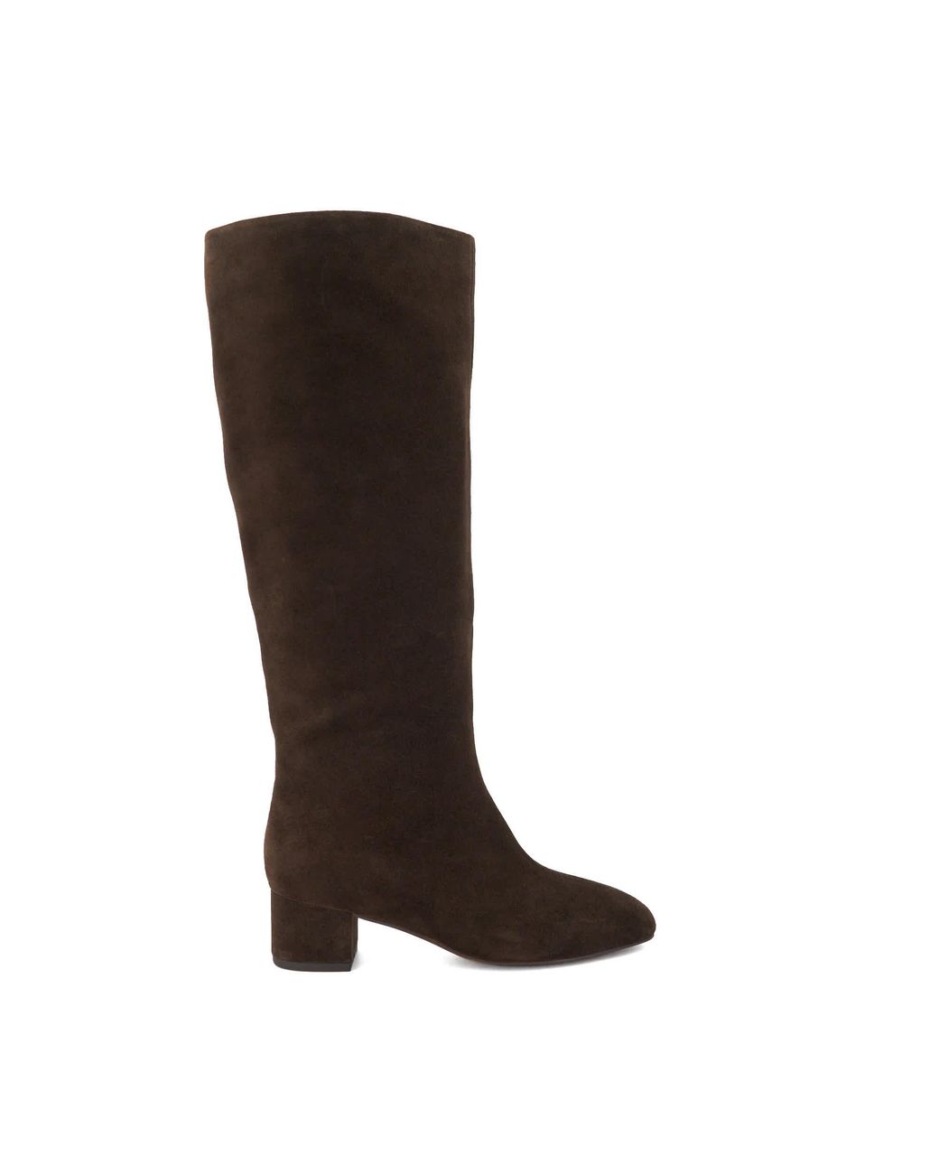 Dune Brown Stunned Block-Heel Knee-High Boots