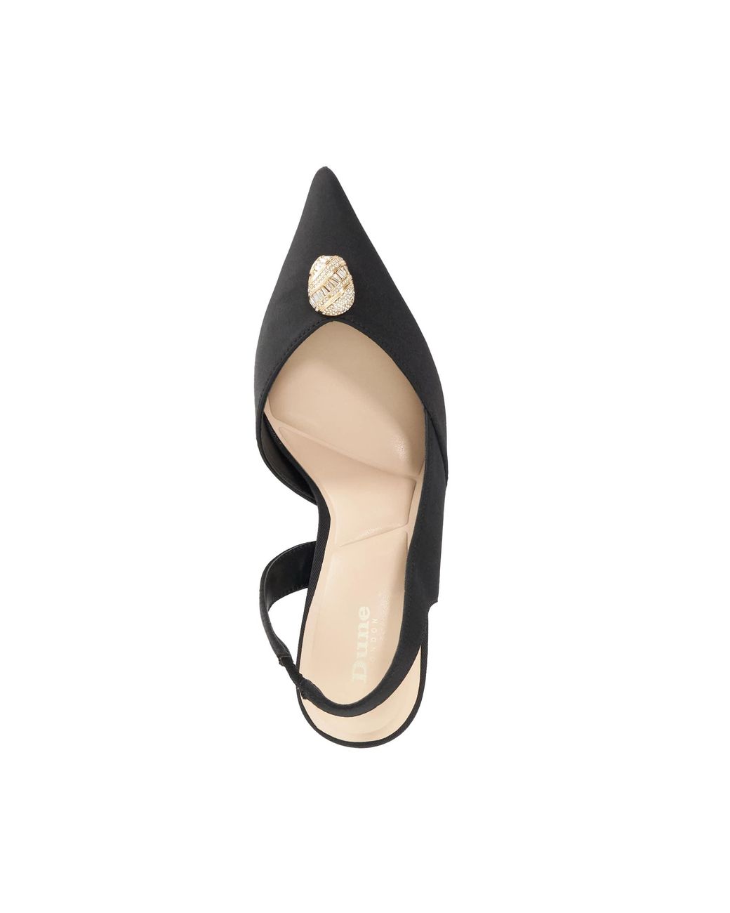 Dune Black Camara Embellished Slingback Court Shoes