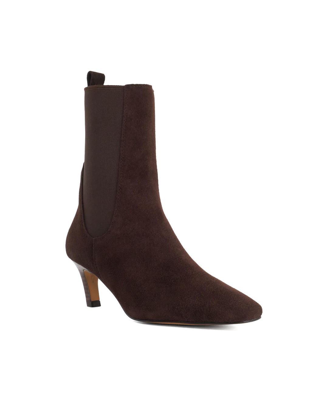 Dune Brown Odela Slip-On Heeled Ankle Boots