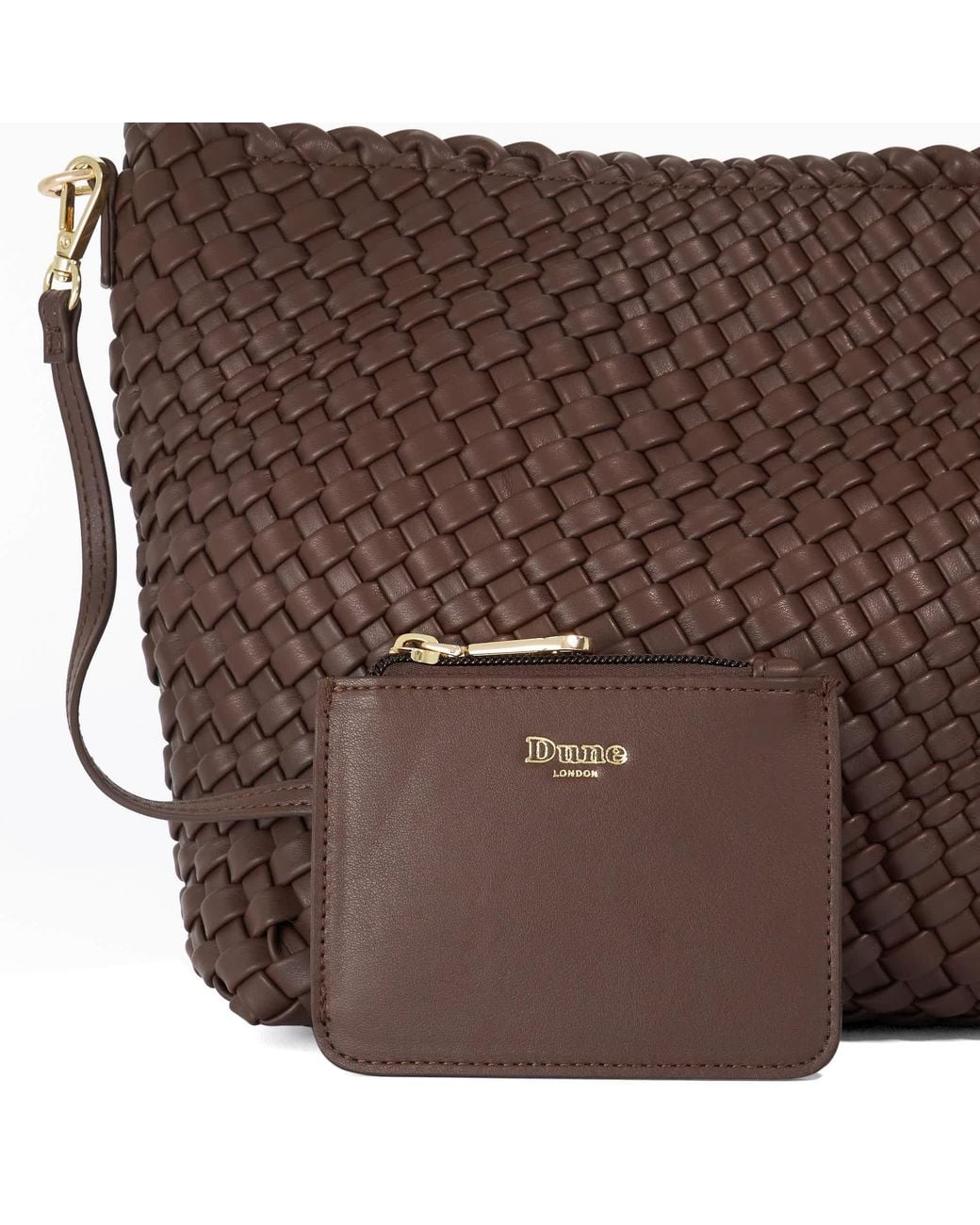 Dune Brown Deliberate M Woven Shoulder Bag