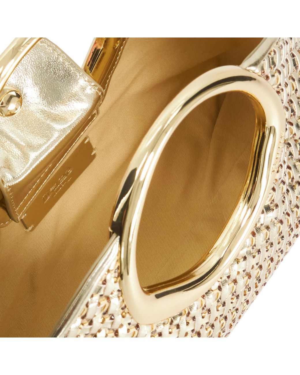 Dune Metallic Earning Handle Woven Bag