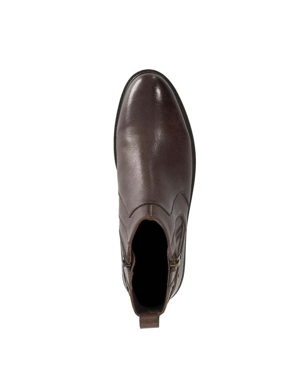 Dune Brown Scouter Zip-Detail Ankle Boots for men