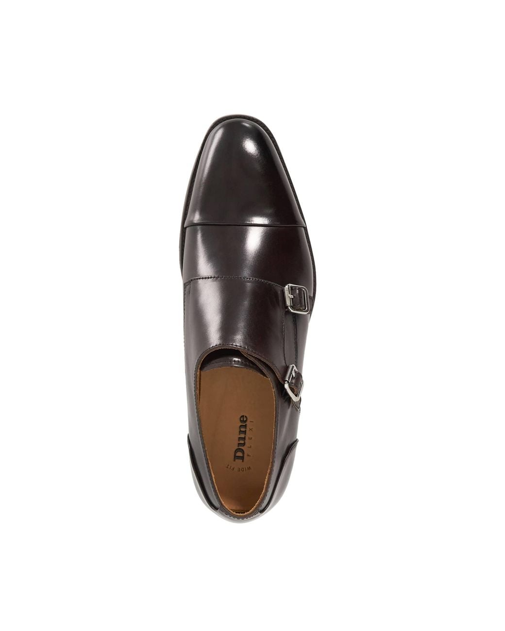 Dune Brown Satchin 2 Wf Wide Fit Double Buckle Monk Shoe for men