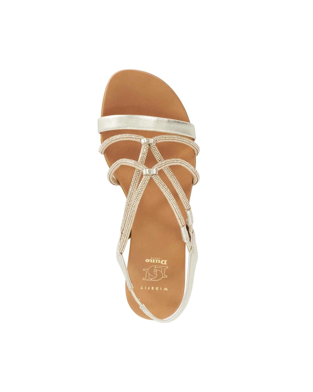Dune Natural Wf Lyrically Crossover-Straps Flat Sandals