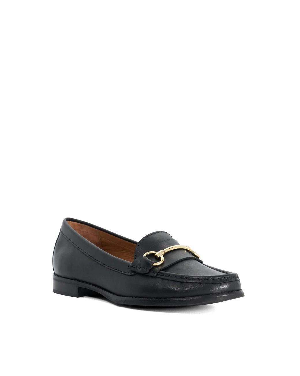 Dune Black Wf Glenny Wide Fit Snaffle Trim Loafers