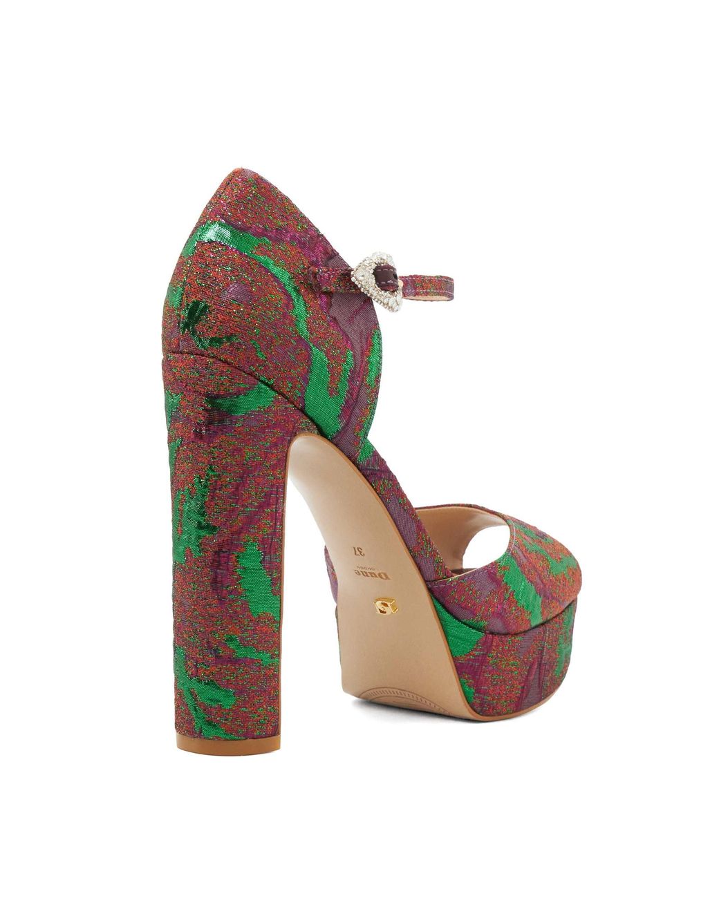 Dune Metallic Myans Block-Heel Platform Sandals
