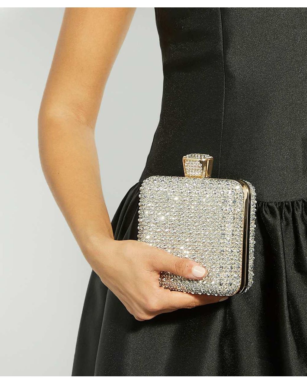 Dune White Elida Embellished Box Clutch Bag