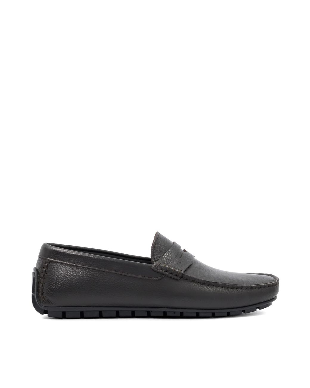 Dune Black Brackley Penny-Strap Driver Shoes for men