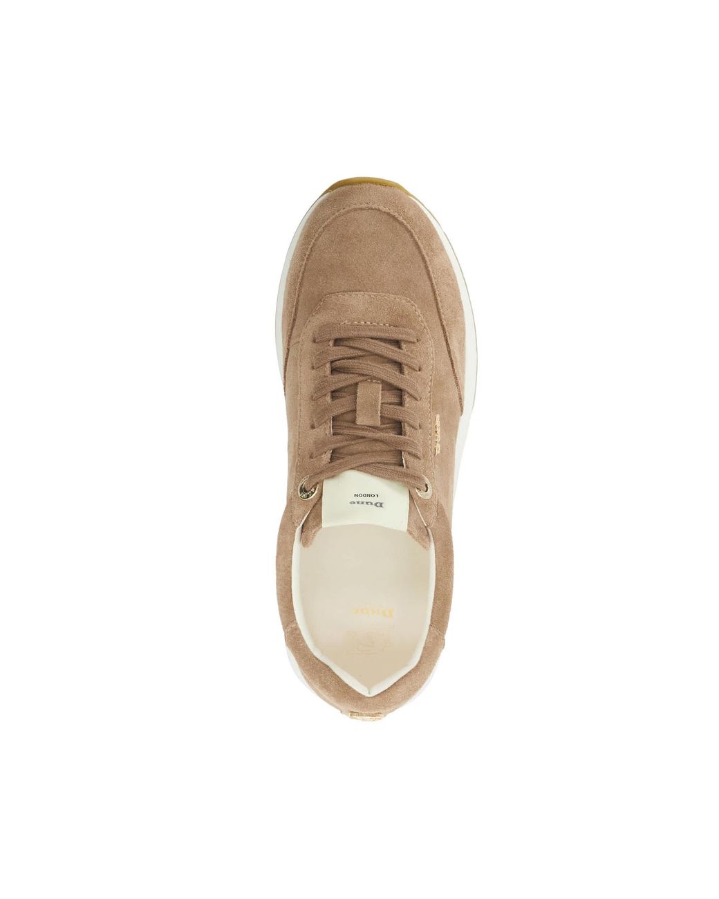 Dune Natural Ettah Suede Lace-Up Runner Trainers