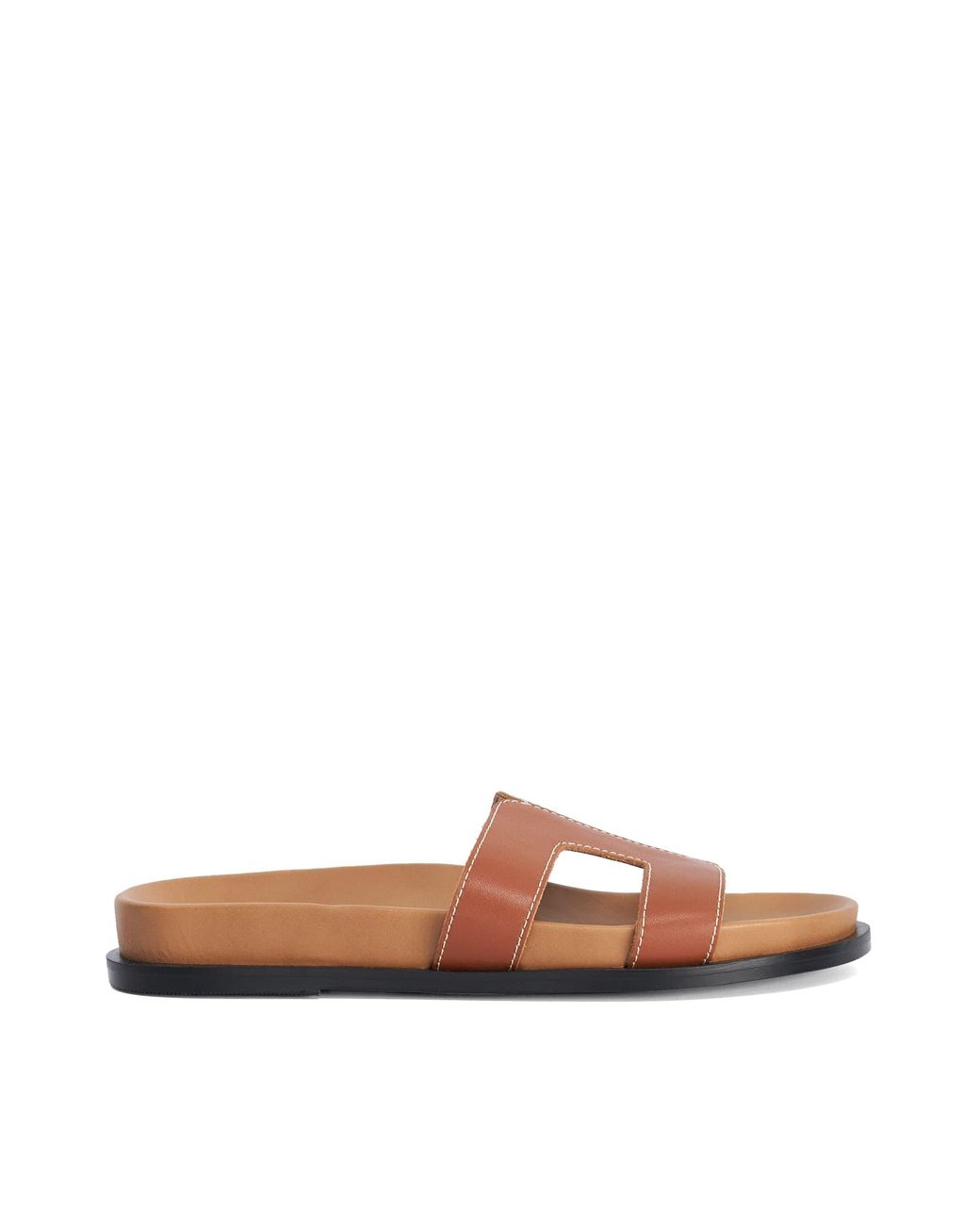 Dune Brown Loupas Flat Cushioned Sole Sandals