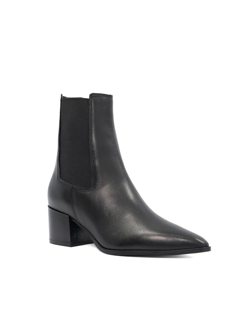 Dune Black Pimo Block-Heel Ankle Boots