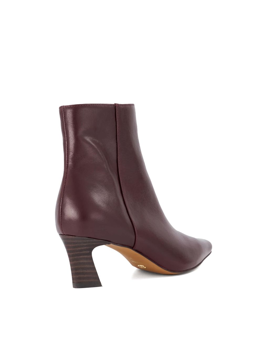 Dune Purple Overly Leather Block Heel Ankle Boots