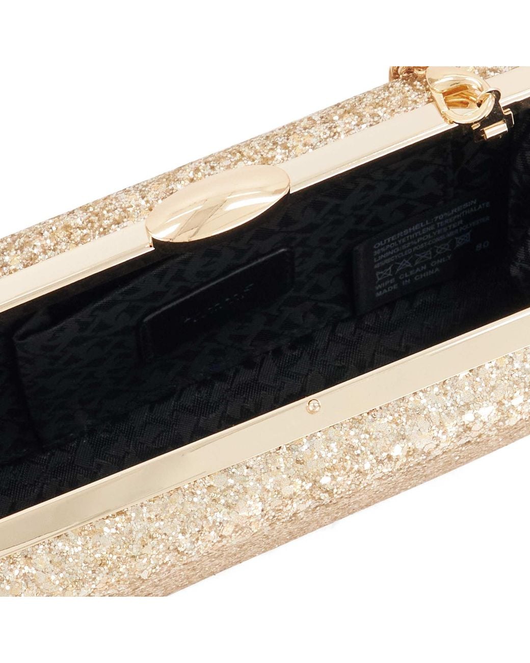 Dune Natural Bracing Structured Clutch Bag