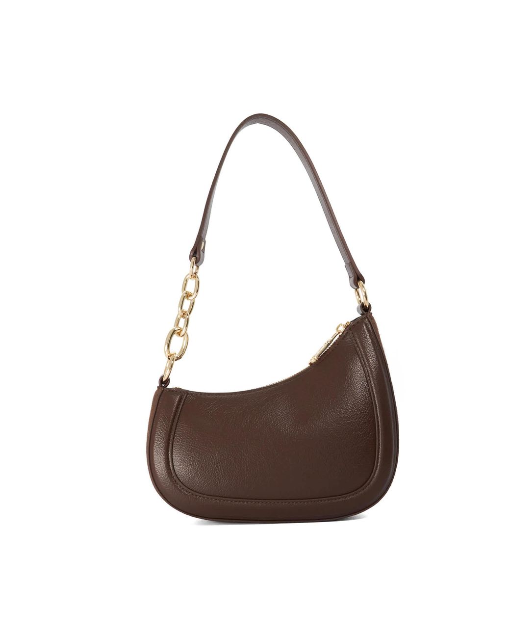 Dune Brown Direction Chain Detail Shoulder Bag