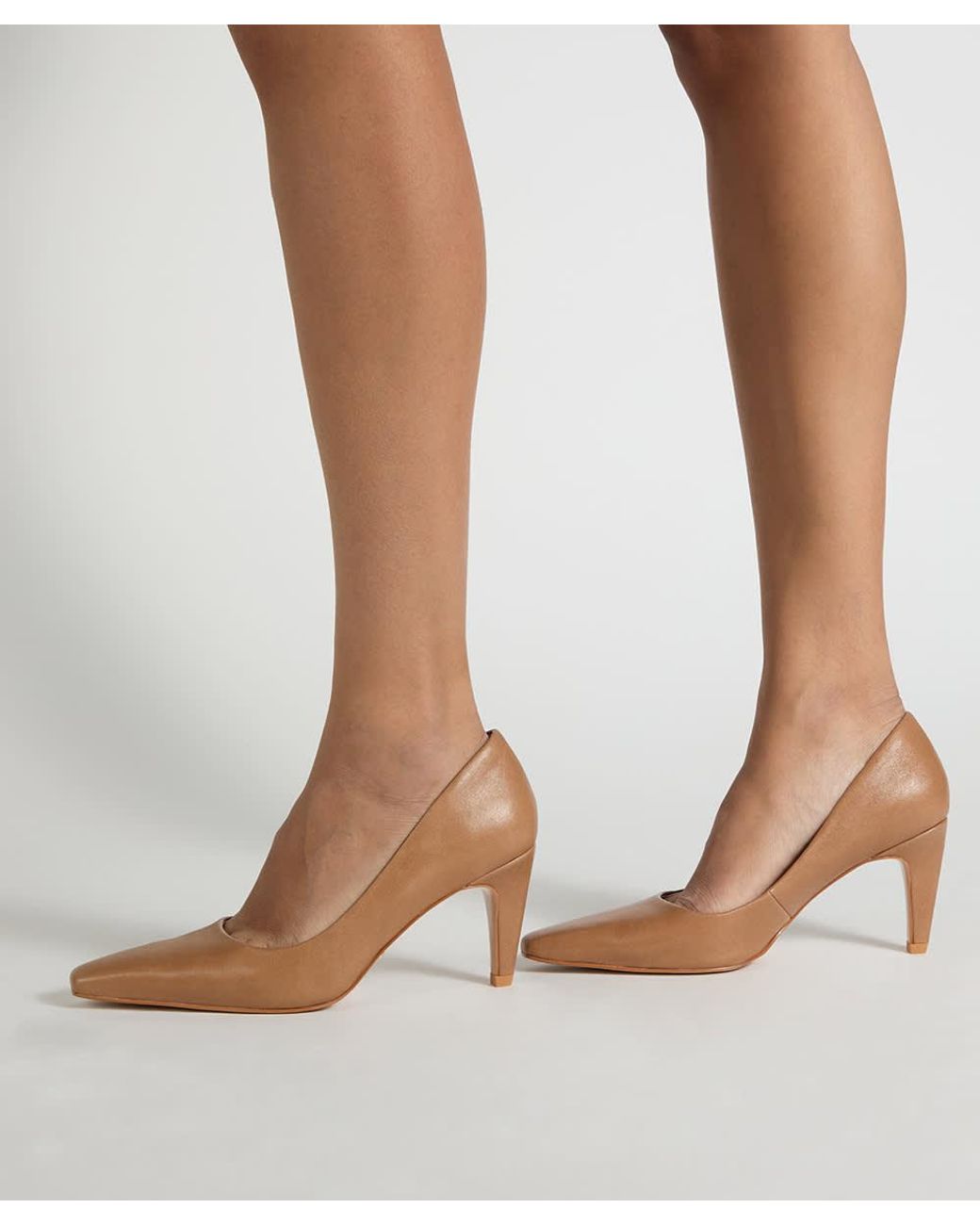 Dune Natural Astrids Chisel-Toe Court Shoes