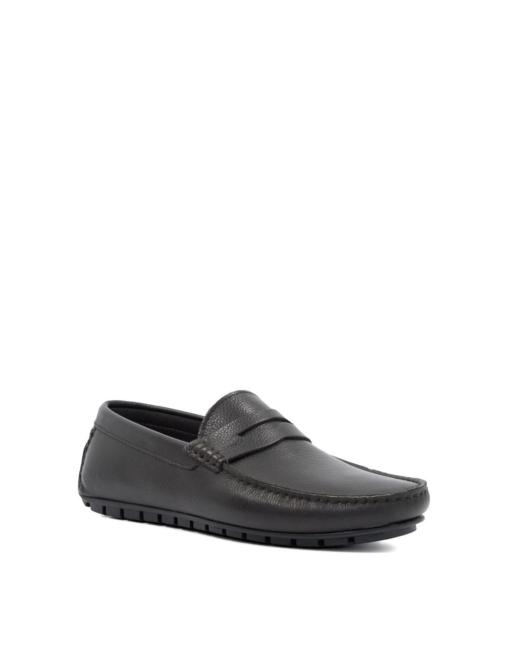 Dune Black Brackley Penny-Strap Driver Shoes for men