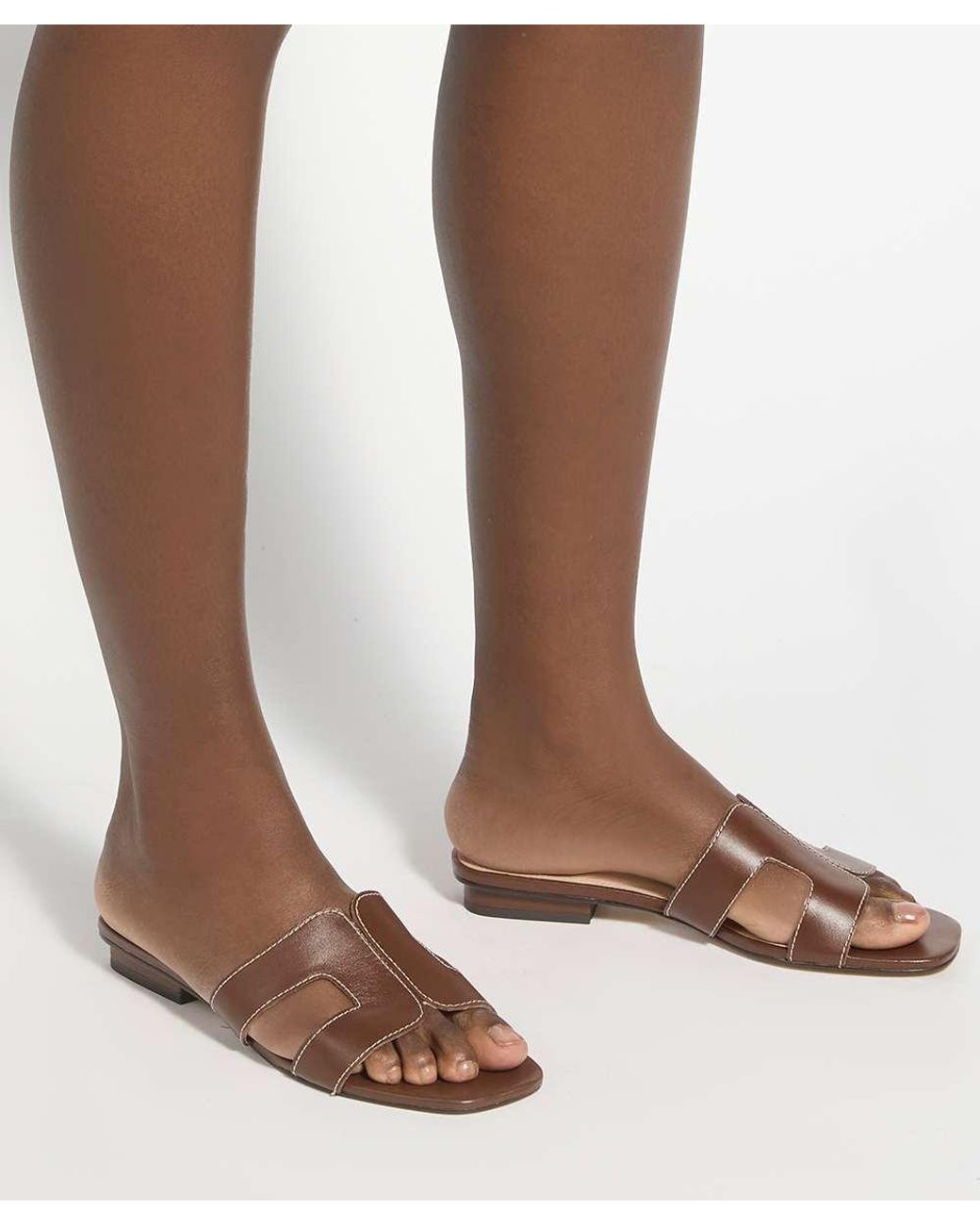 Dune Brown Loupe Smart Slider Sandals
