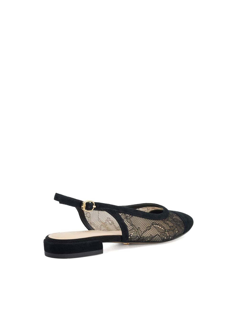 Dune Black Clarify Toe-Cap Slingback Flats
