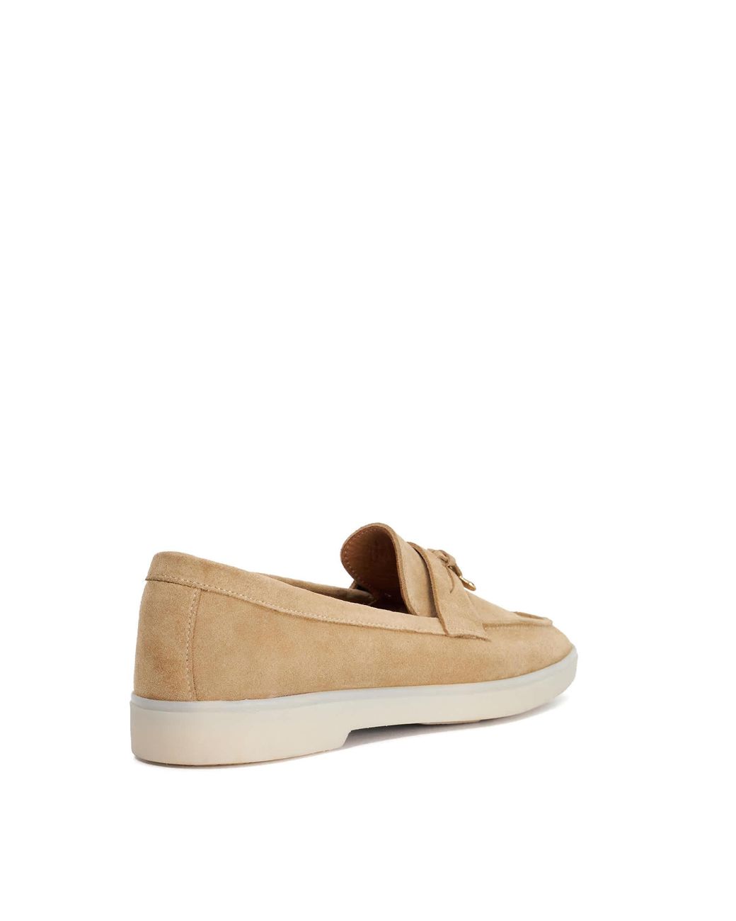 Dune Natural Grinning Suede Slip On Loafers