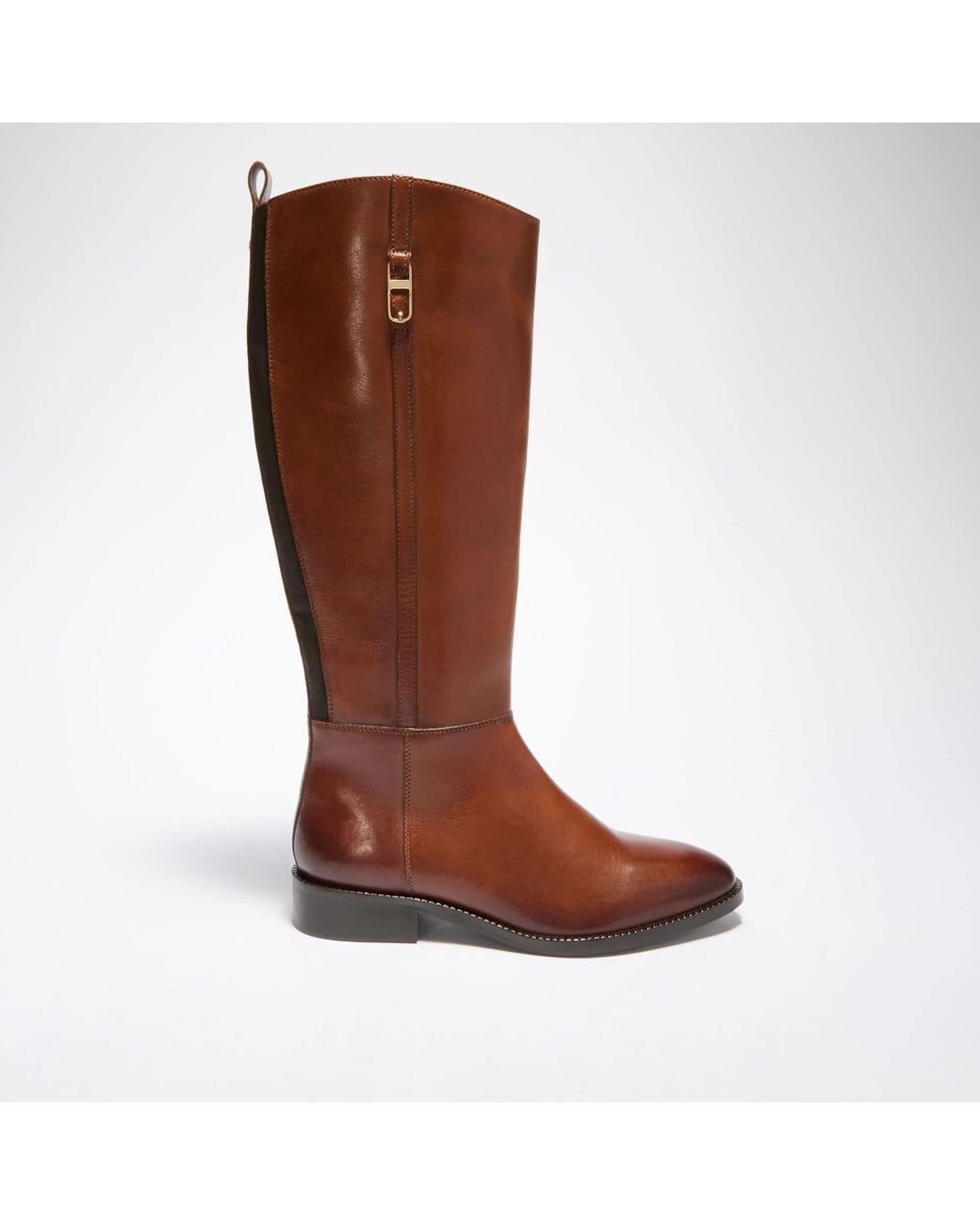 Dune Brown Tanvie Leather Knee-High Boots