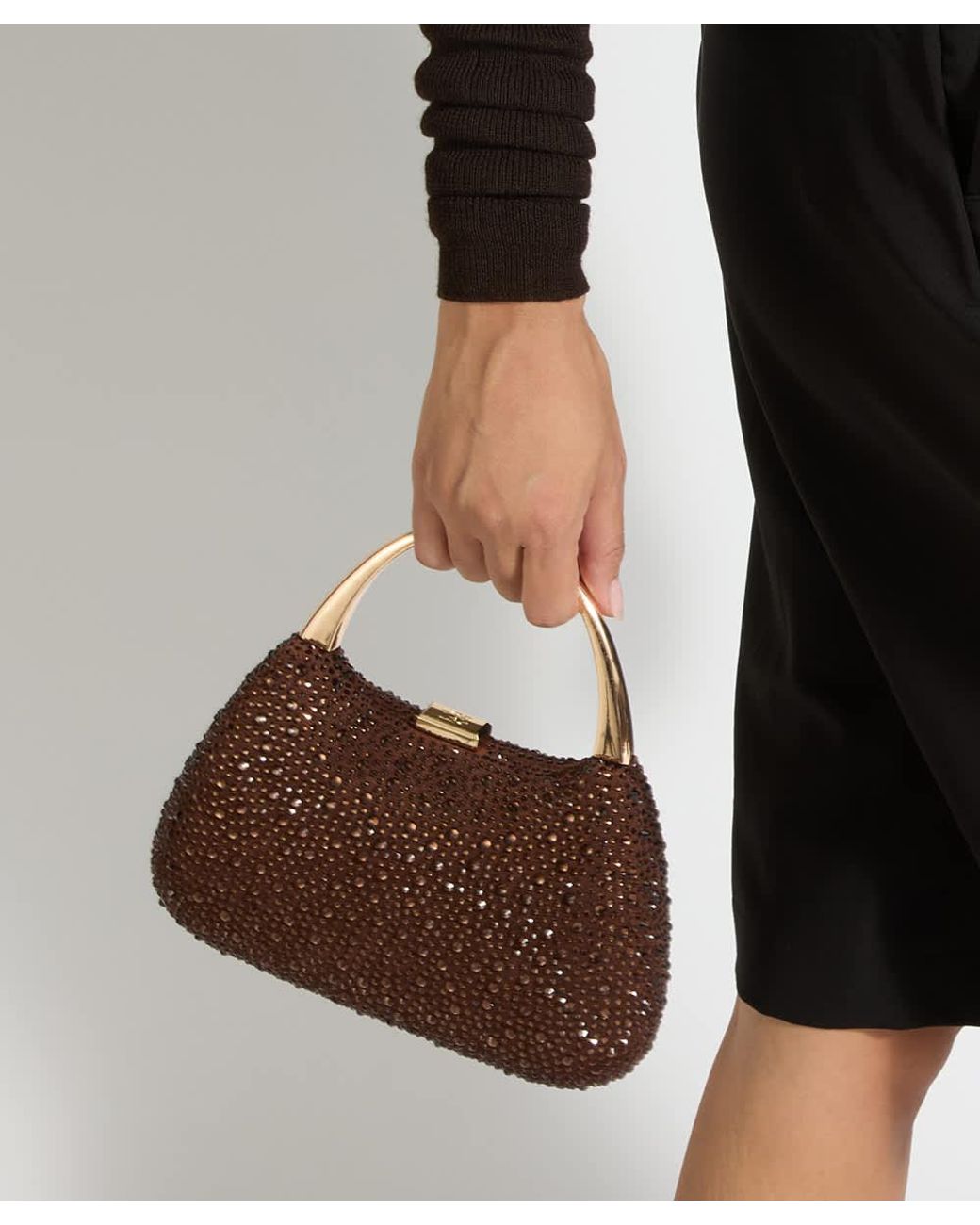 Dune Brown Beamings Handle Embellished Bag