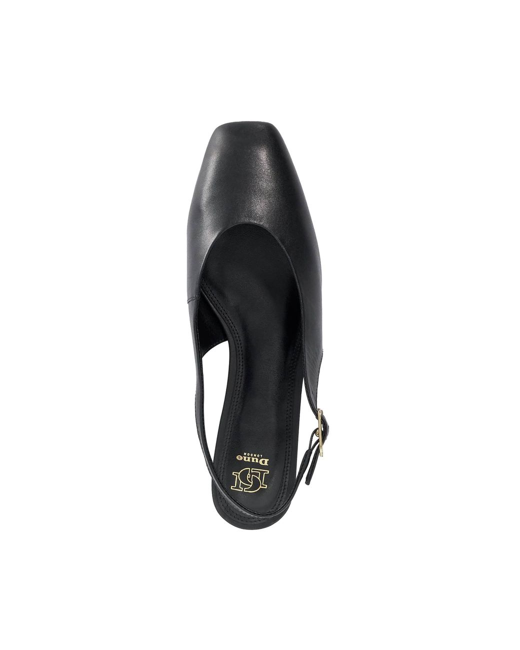 Dune Blue Henrie T Leather Sling-Back Court Shoes