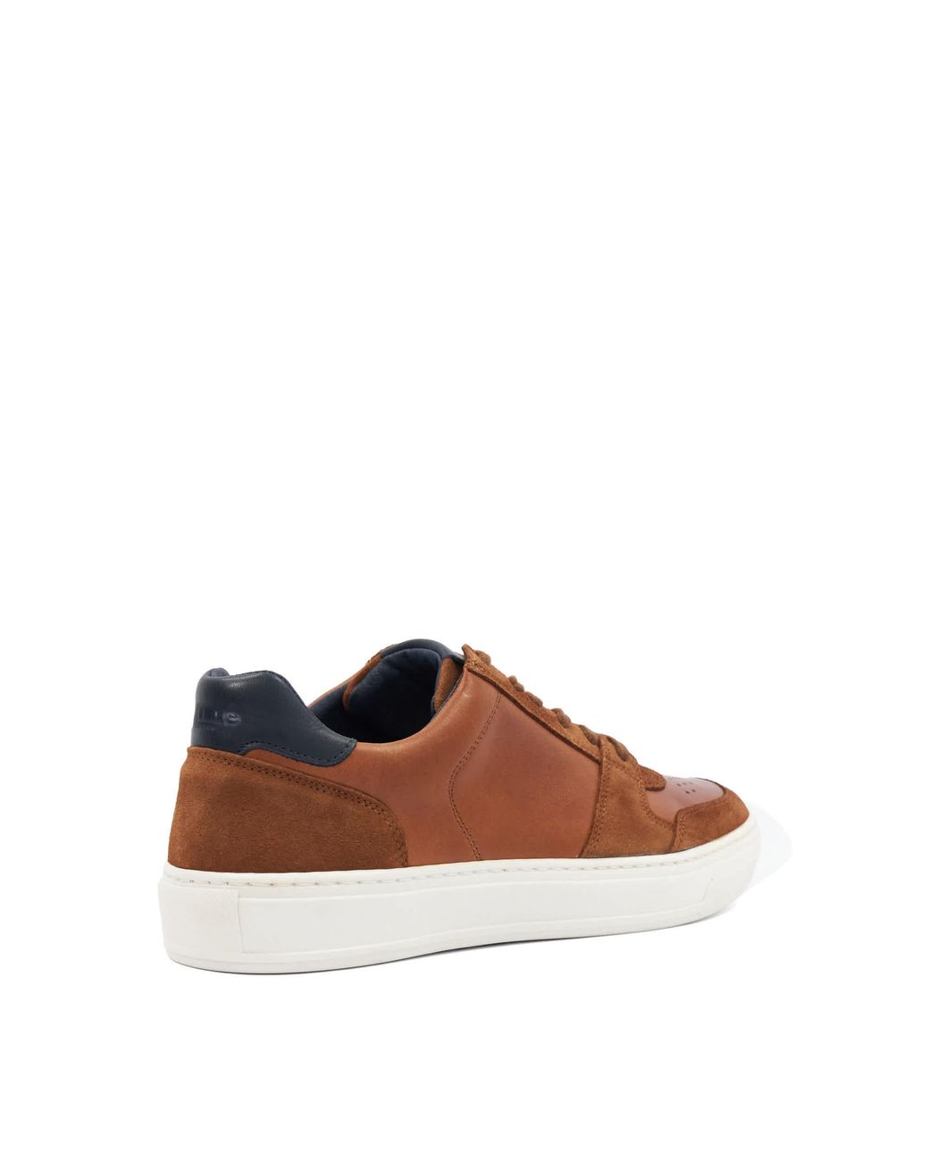 Dune Brown Tawly Leather Cup Sole Trainers for men
