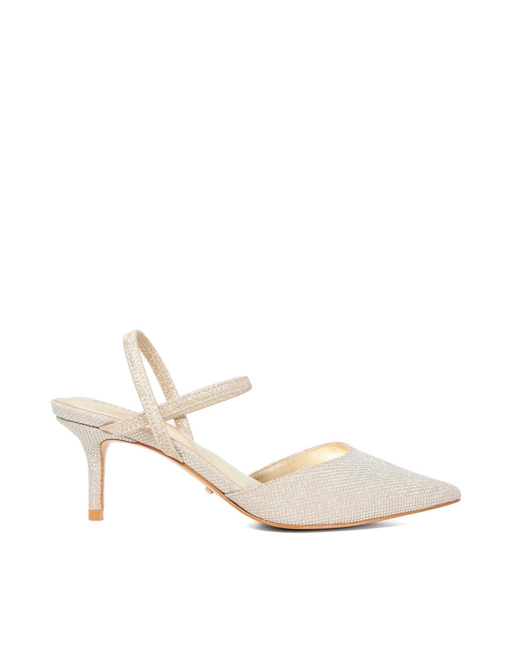 Dune White Classical Stiletto Heeled Courts